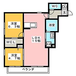 Friends,北丸之内 2LDKの間取図画像