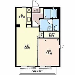 五陽館 1LDKの間取図画像