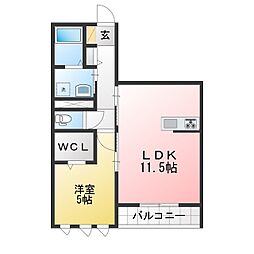 Ciel Lapis 1LDKの間取図画像