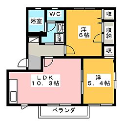 エミネンス匠A 2LDKの間取図画像