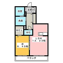 ルピナスファースト 1LDKの間取図画像