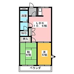 サンタプレイス 2LDKの間取図画像
