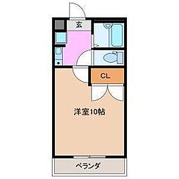 サン・ライズ中村 1Kの間取図画像
