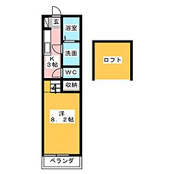 トップハウス明神1 1Kの間取図画像