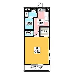 シンフォニー大園 1Kの間取図画像