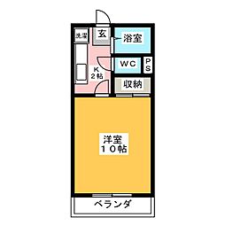 アメニティー中八木田 1Kの間取図画像
