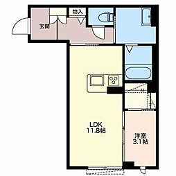 Grandporte津新町 1LDKの間取図画像