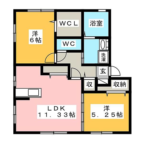 ハートフルネスト　Ａ ｜三重県鈴鹿市高岡台４丁目(賃貸アパート2LDK・1階・58.47㎡)の写真 その2