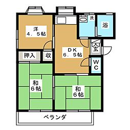 大野アパート 3DKの間取図画像