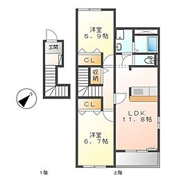 間取図画像 2LDK
