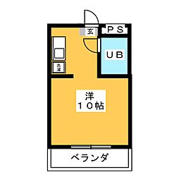 Ｂ＆Ｍ北山 3階1Kの間取り