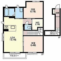 サンフローラ 2階2LDKの間取り
