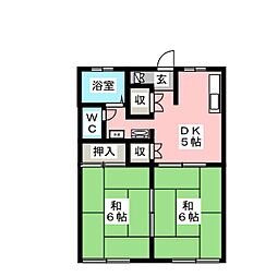 フレグランスＨＡＹＡＭＡ　Ａ 1階2DKの間取り