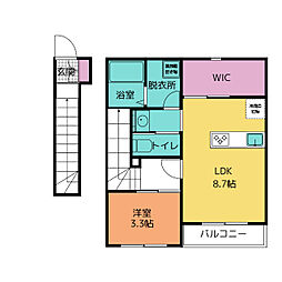 ジルメゾン 1LDKの間取図画像
