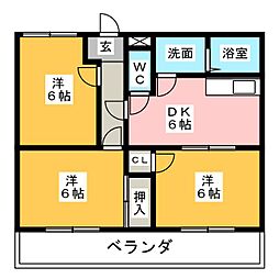 プロスペール 2DKの間取図画像