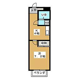サンワ05 1Kの間取図画像