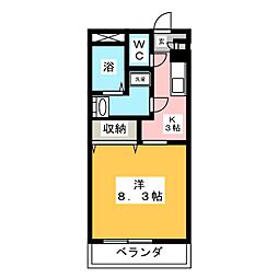 道伯ゴールドヒルズグッドスリー 1Kの間取図画像