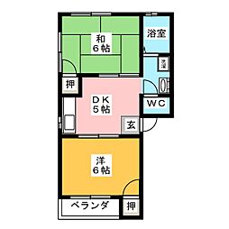 ELCASA 2DKの間取図画像