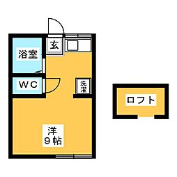 ラビリンス旭ケ丘 ワンルームの間取図画像