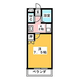 パルミラα 1Kの間取図画像