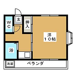 レジデンスHIRANO 1Kの間取図画像