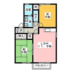 エムズパレスA 2LDKの間取図画像