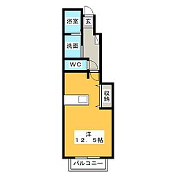 クレアフォーシーズンズC 1Kの間取図画像