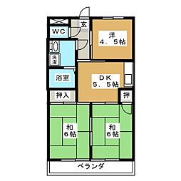 アバンハウス 3DKの間取図画像