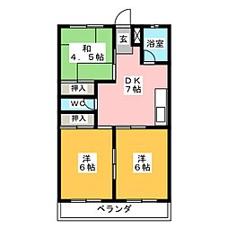 サングリーン鈴鹿 3DKの間取図画像