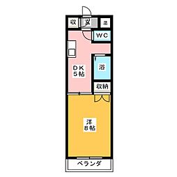 パーソナルハウス嶋 1DKの間取図画像