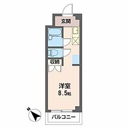 ジョイフル江島 1Kの間取図画像