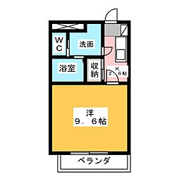 アール利平治東旭が丘 1Kの間取図画像