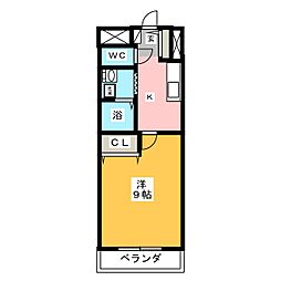 セピアコート3 1Kの間取図画像