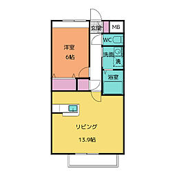 ルーチェshiba 1階1LDKの間取り