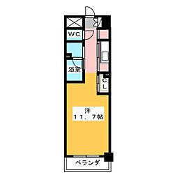 プレスタンテＫ.Ｓ 2階ワンルームの間取り