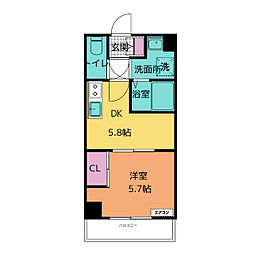 NEXTAGEC 1DKの間取図画像