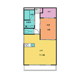 シャトレ桑名 8階1LDKの間取り
