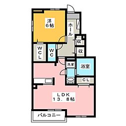 G・ブリッサ　I 1階1LDKの間取り