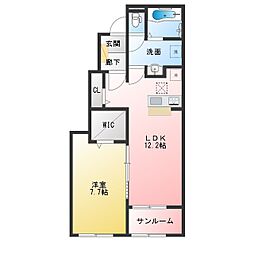 ロイヤルホープ 1LDKの間取図画像