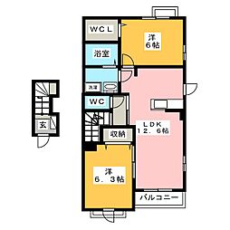 アルベンシス2 2LDKの間取図画像