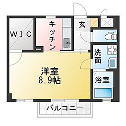 グリーンハイツ大安 1Kの間取図画像