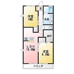 アトリウムテラス 2LDKの間取図画像