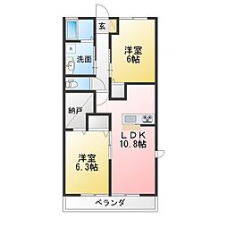 アトリウムテラス 2LDKの間取図画像