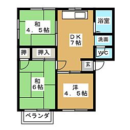 メゾン貝戸A 3DKの間取図画像