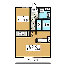 CasaDuonorth 1LDKの間取図画像