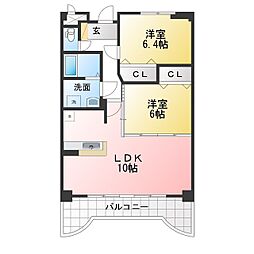 グランフォンテーヌ 2LDKの間取図画像