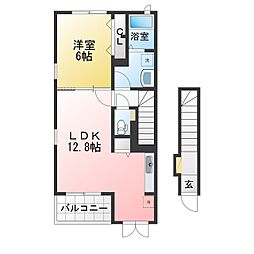 グランドシャイン4棟 1LDKの間取図画像