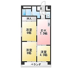 ライフページ 3DKの間取図画像