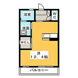 エル・パティオB棟 ワンルームの間取図画像