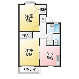 アーバンハイツA 2DKの間取図画像
